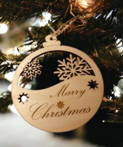 Karácsonyfadísz fa Marry Christmas 13cm