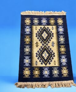 Gyapjú szőtt szőnyeg kék 60x90cm