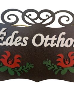 Fa ajtódísz "édes otthon" 22x15cm